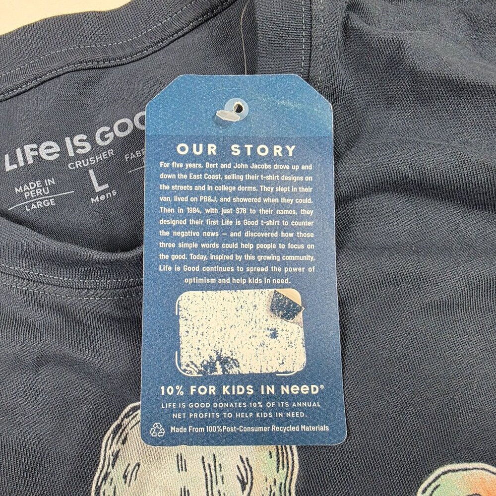 Life Is Good Octopus Mens Large Blue T Shirt Graphic Short Sleeve Crewneck - Picture 6 of 11